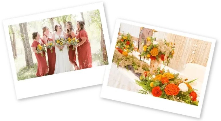 Wedding Party and flower table decorations